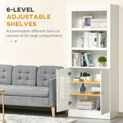 Kitchen Cupboard with 6-tier Shelving, Freestanding Storage Cabinet Sideboard