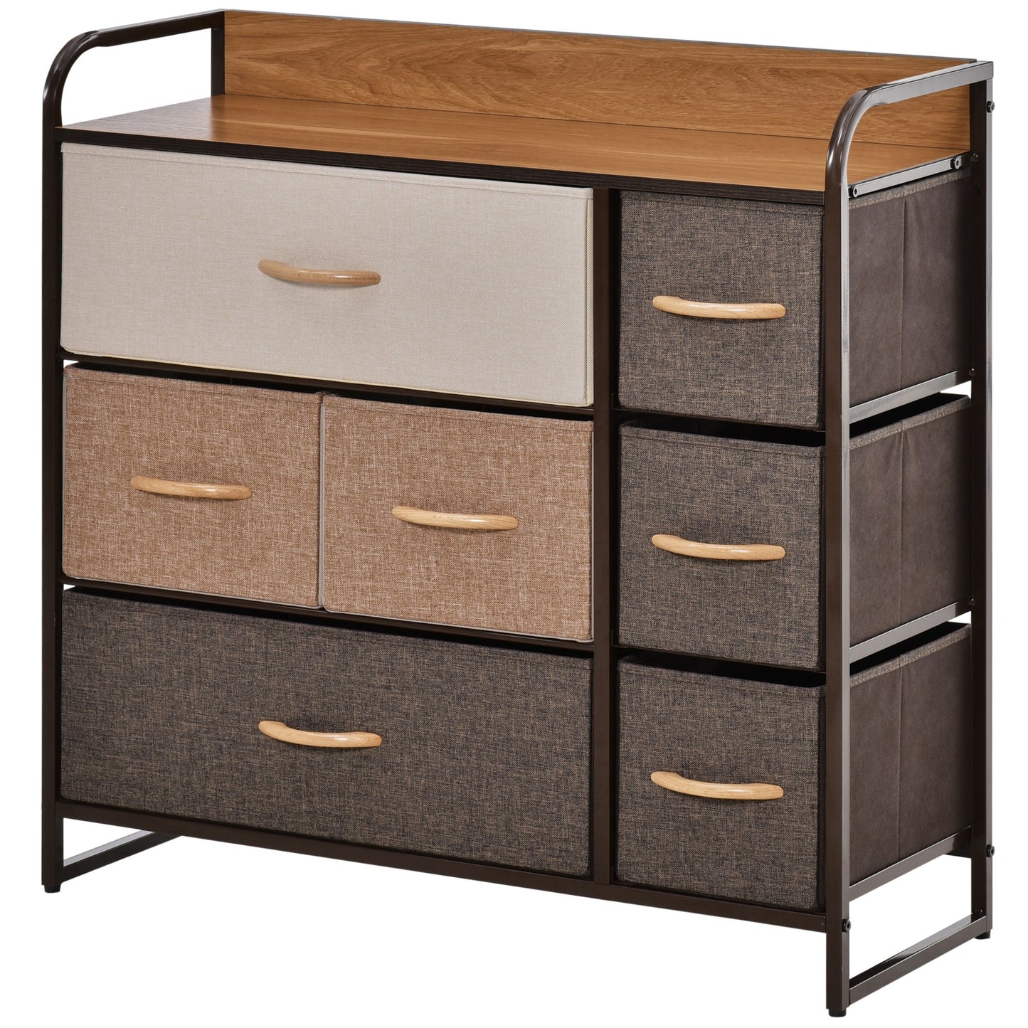 Chest of Drawers with 7 Foldable Drawers, 3-Tier Fabric Bedroom Dresser, Clothes Storage Unit for Bedroom, Living Room