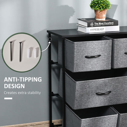 Chest of Drawers with 8 Foldable Drawers, 3-Tier Fabric Bedroom Dresser, Clothes Storage Unit for Bedroom Living Room