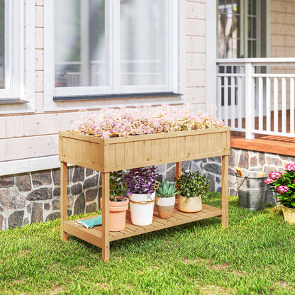 Garden Wooden Planters, Rectangular 8 Compartment Plant Stand, Oak Tone