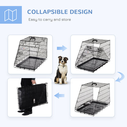Trapeze Collapsible Dog Pet Travel Box Cage Removable Tray 78 x 47 x 55cm