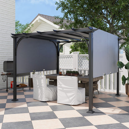 3 x 3(m) Outdoor Pergola, Garden Pergola Gazebo with Adjustable Canopy, Grey