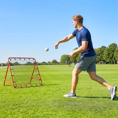 Rebounder Net, Practise Kickback Goal, for Teens, Adults Training - Red