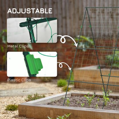 Garden Cucumber Trellis for Climbing Plants, A-Frame Trellis Plant Support with Climbing Net