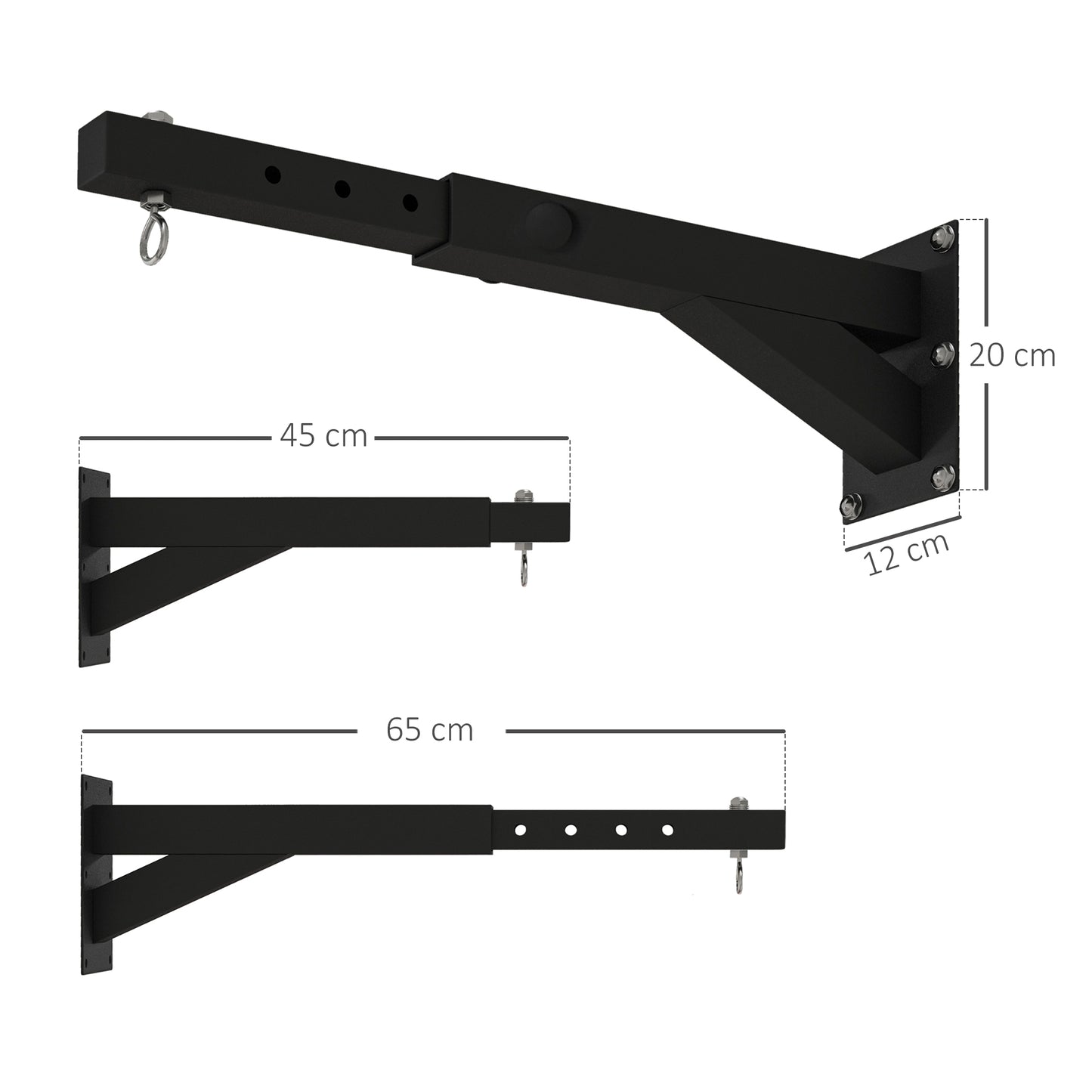 Punch Bag Wall Bracket, 5-Length Adjustable Boxing Bag Bracket for Kickboxing, Muay Thai, Punching Training
