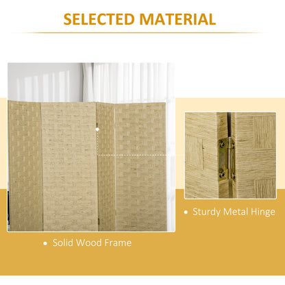 Wave Fibre Freestanding Folding Privacy Screen Panels, Room Divider, Brown