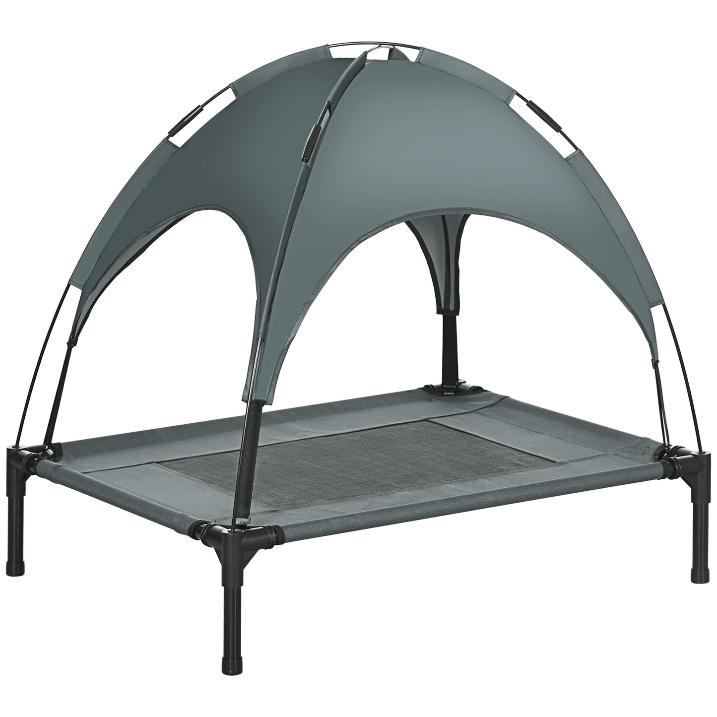 Outdoor Dog Bed with Removable Canopy, Portable Raised Dog Bed for Camping, Garden & Beach