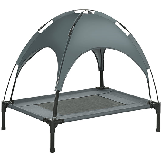 Outdoor Dog Bed with Removable Canopy, Portable Raised Dog Bed for Camping, Garden & Beach