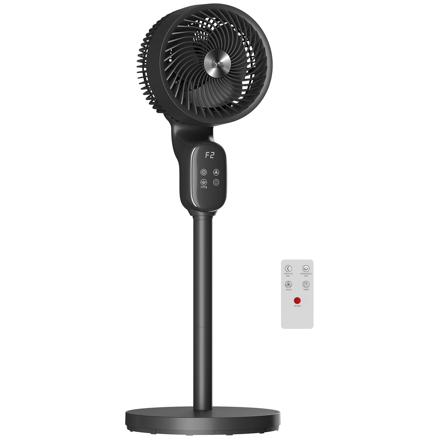 20 dB Silent Standing Fan for Bedroom, 39in Pedestal Fan with Remote, Oscillating, 8 Speeds, Adjustable Height, Black