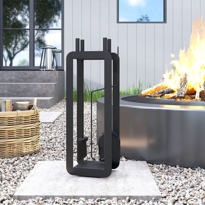 5 Pieces Fireplace Companion Set, Metal Fireplace Accessories Fireside Companion Set with Brush, Shovel, Poker