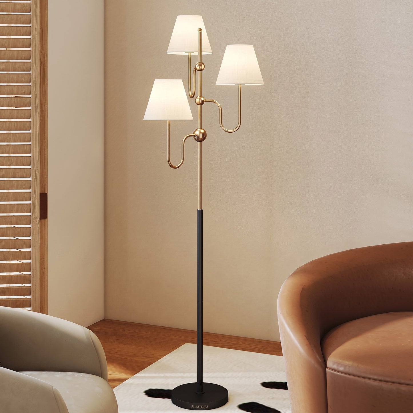 Floor Lamp, 165 cm Tall Standing Lamp with 3 Light and Foot Switch for Living Room, Bedroom, Bedside, Office