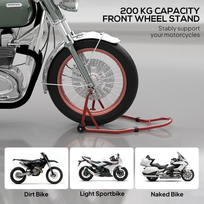 Front Motorcycle Paddock Stand Motorbike Stand with Anti-Slip Mat, Adjustable Pin and Swingarm Spool Adaptors