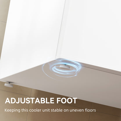 88L Under Counter Fridge Freezer, Small Refrigerator with 5-Setting, 3 Star Freezer Rating, White
