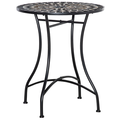 Φ60cm Mosaic Outdoor Patio Table - Black