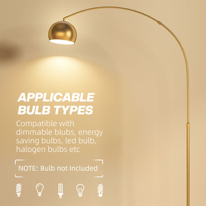167cm Arc Floor Lamp for Living Room, Modern Adjustable Standing Lamp with Foot Switch