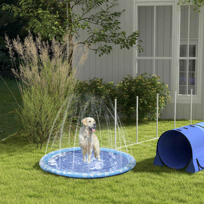 Dog Splash Pad, Pet Sprinkler Mat, Non-Slip Dog Paddling Pool
