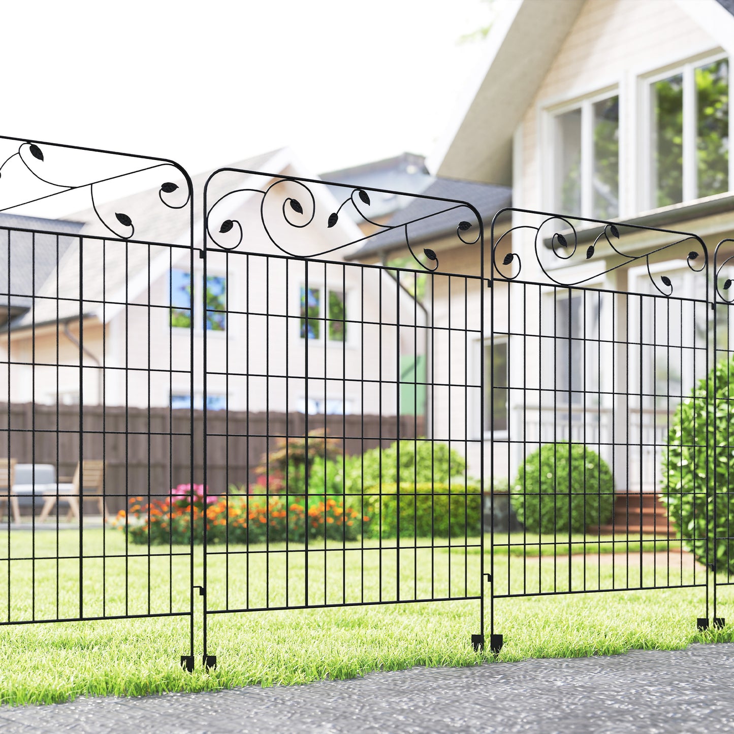 Decorative Garden Fencing, 4PCs Outdoor Picket Fence Panels