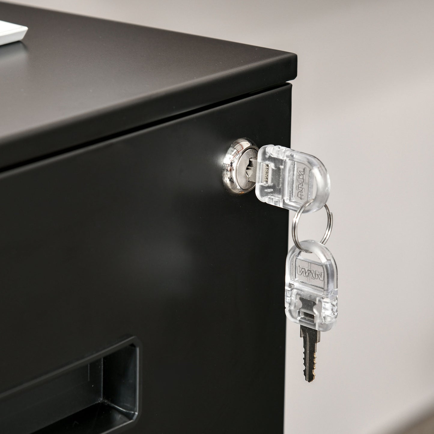 Metal Mobile File Cabinet with Wheels, Lockable 2 Drawer Filing Cabinet for A4, Legal, Letter