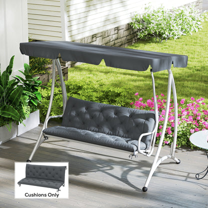 3 Seater Bench Pad, Garden Swing Chair Cushion with Back and Ties