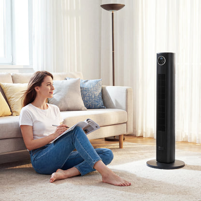 28dB Tower Fan for Bedroom, 36 inch, 8 m/s Velocity Standing Cooling Fan with 80° Oscillating, BLDC Motor, 12 Speeds