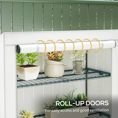 Four-Tier Mini Greenhouse - Grey/White