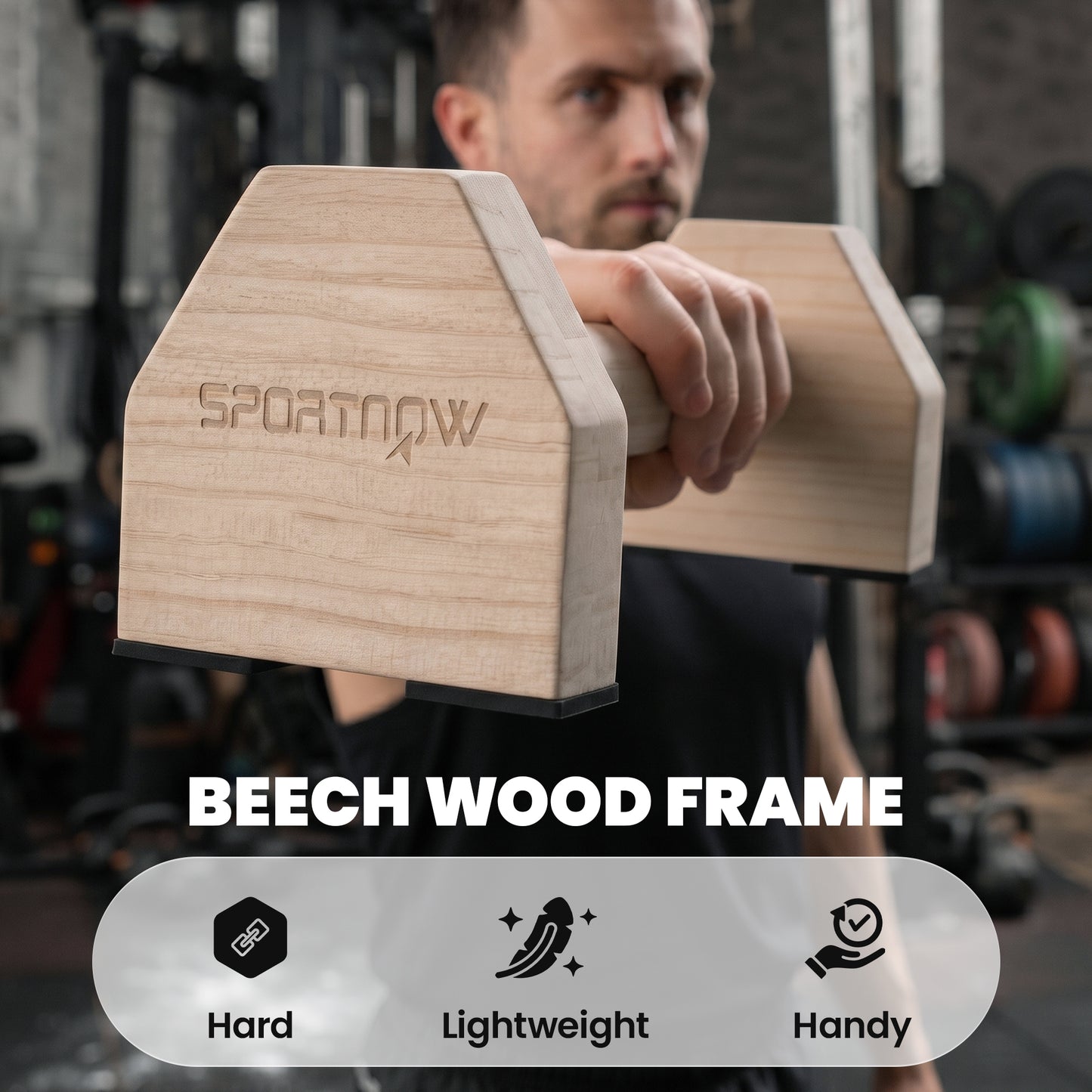 Wooden Parralletes Bars, Push Up Handles with Non-Slip Base, Calisthenics Equipment, for Home Gym, Training
