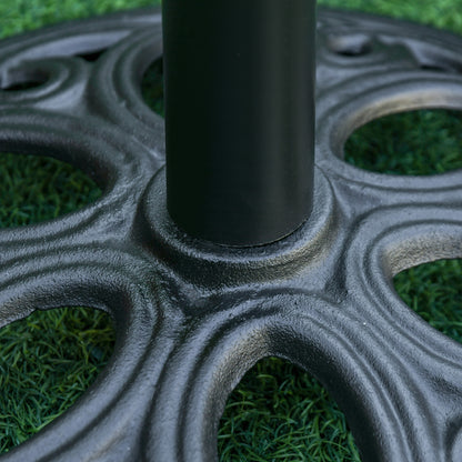 11.5 kg Cast Metal Round Patio Umbrella Base Stand, Umbrella Holder for Outdoor, Patio, Garden, Black