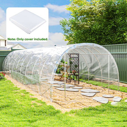 6 X 10m Heavy Duty (150um/6mil) Polyethylene Greenhouse Cover Replacement, UV Resistant Waterproof Plastic Polytunnel Cover