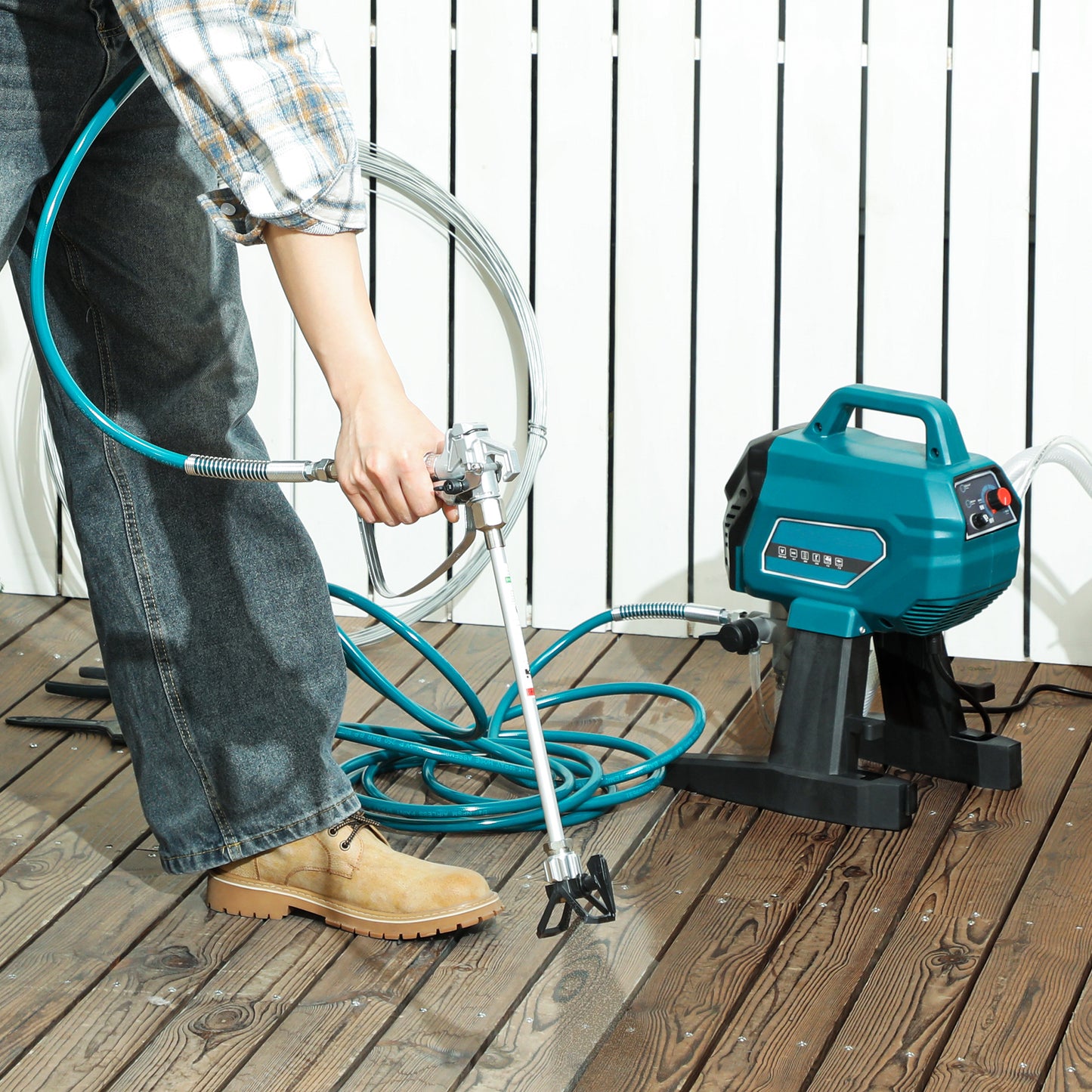Airless Paint Sprayer, Thinning-Free Electric Paint Spray Gun for Walls, Fences & DIY Projects, 200 Bar High Pressure