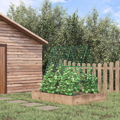 Garden Cucumber Trellis for Climbing Plants, A-Frame Trellis Plant Support with Climbing Net