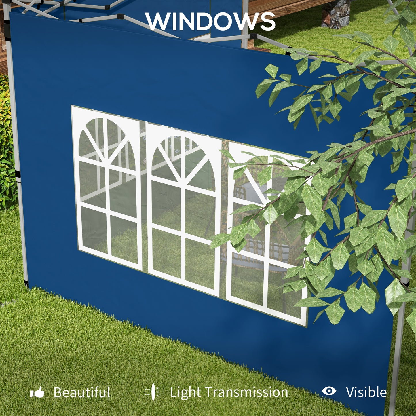 Set of 2 Gazebo Side Panels - Blue