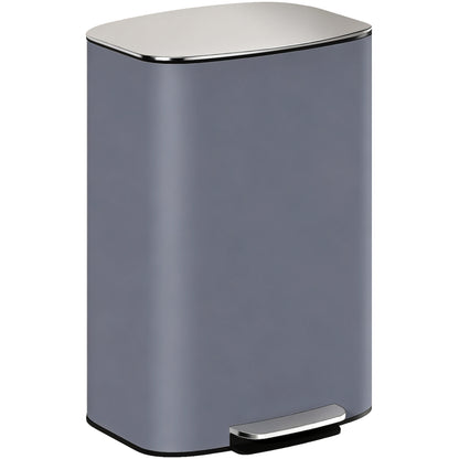 50L Kitchen Bin with Soft-Close Lid and Stay-Open Function, Stainless Steel Pedal Bin with Removable Inner Bucket