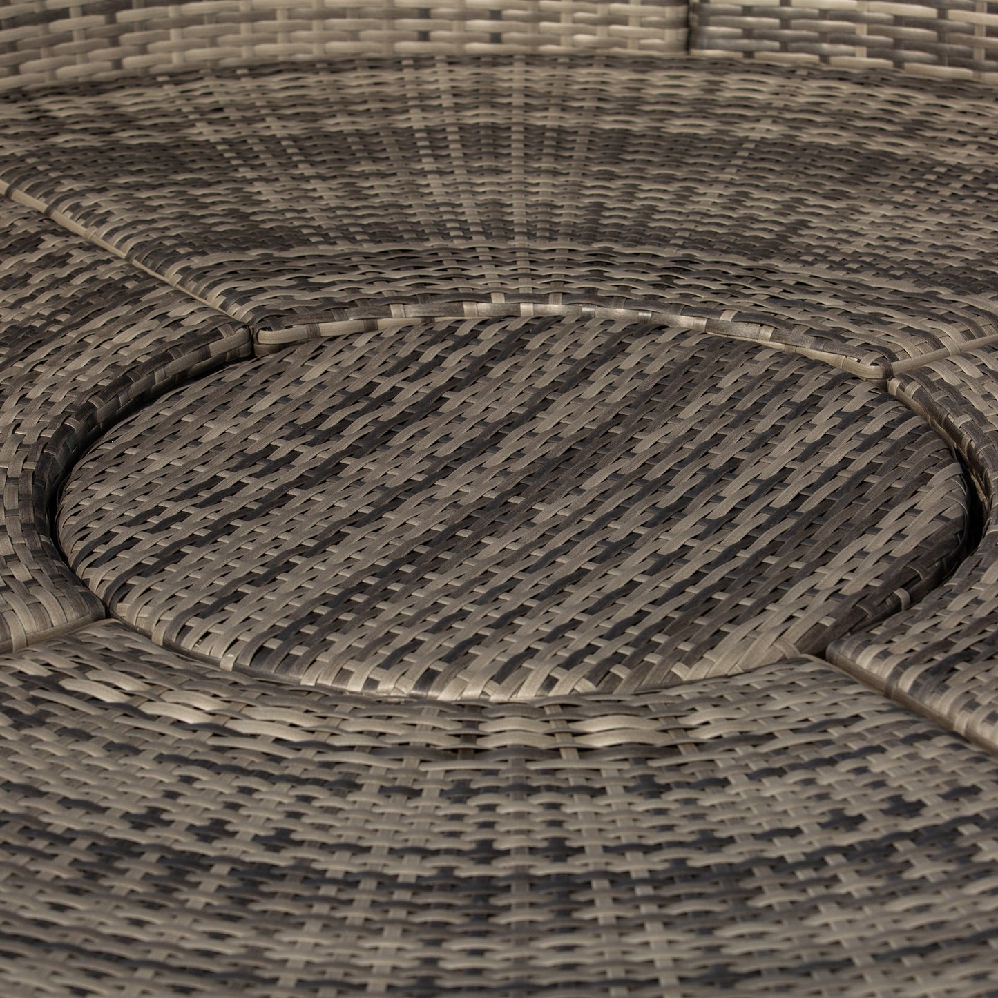 Outdoor PE Rattan Garden Furniture with Cushioned, Patio Wicker Conversation Furniture Set, Round Daybed