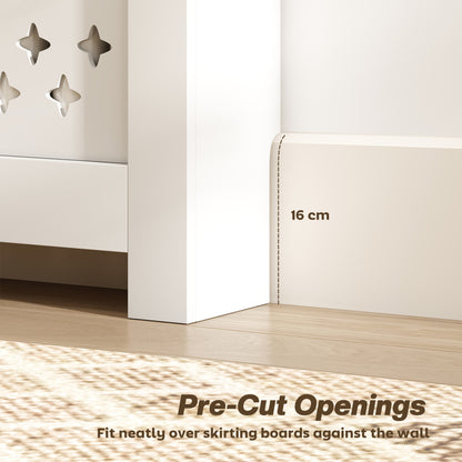 108 x 19 cm Minimal Radiator Cover, with 2 Drawers - White