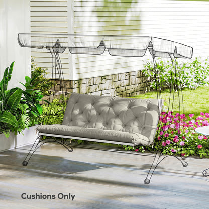 Garden Bench Cushion, 2 Seater Swing Chair Cushion, Seat Pad with Ties for Indoor and Outdoor Use, 110 x 120 cm