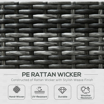 8 Pieces PE Rattan Corner Sofa Set, Outdoor Garden Furniture Set, Patio Wicker Sofa Seater w/ Cushion