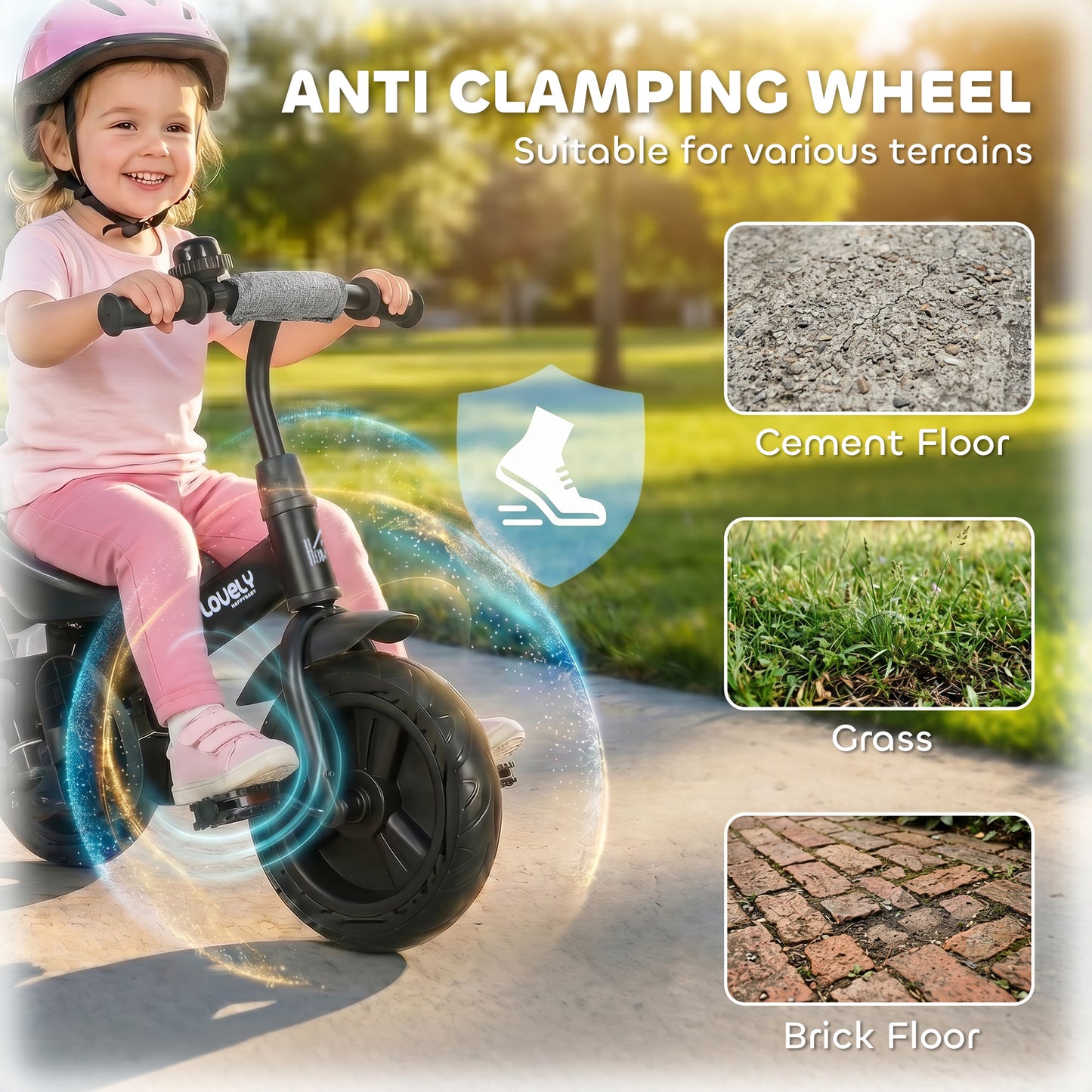 6 in 1 Kids Trike Push Bike w/ Push Handle, Canopy, 5-point Seat Belt, Storage, Footrest, Brake, for 1-5 Years, Grey