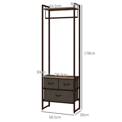 Compact Clothes Rail, with Drawers and Shelf