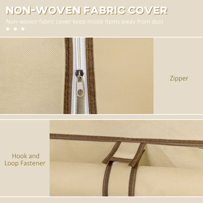 Fabric Wardrobe, with Rails and Shelves - Beige