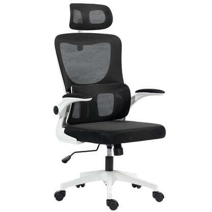 Ergonomic Office Chair, High Back Mesh Computer Desk Chair with Adjustable Headrest and Lumbar Support, Rotatable Armrests