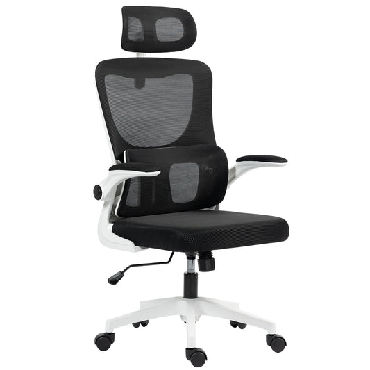 Ergonomic Office Chair, High Back Mesh Computer Desk Chair with Adjustable Headrest and Lumbar Support, Rotatable Armrests
