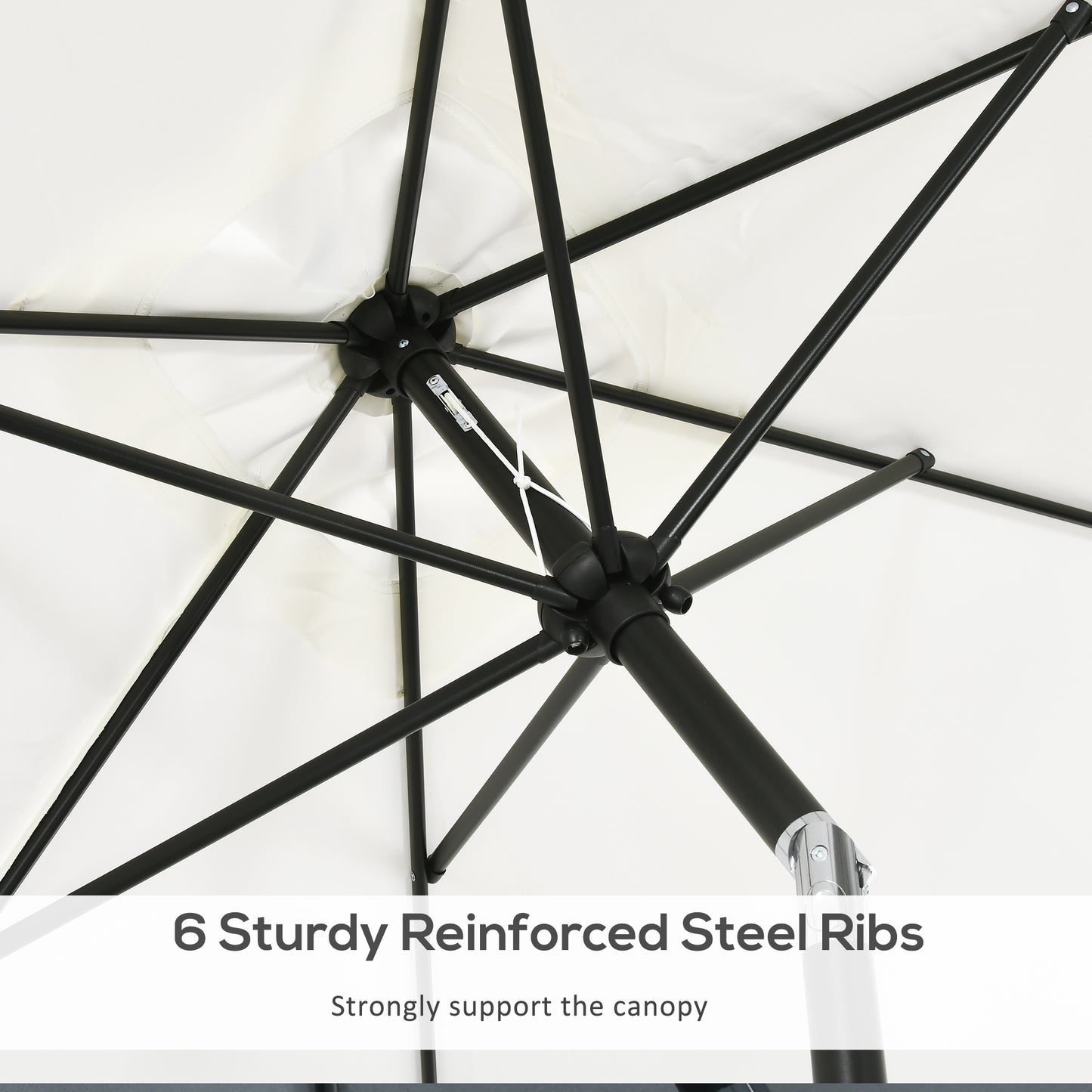 3x2m Garden Parasol Umbrella with Aluminium Pole, Tilt and Crank, Rectangular Outdoor Table Parasol Sun Shade for Patio