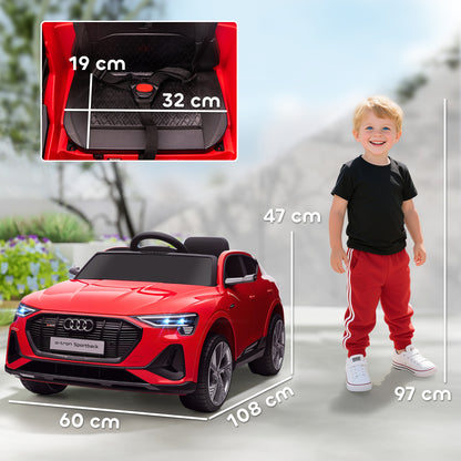 Audi E-tron Licensed 12V Kids Electric Ride on, Electric Car for Kids, with Parental Remote, Music Lights MP3