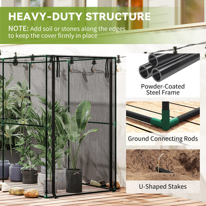 Fruit Cage Bird Netting, Brassica Cage Plant Protection Tent with Zipped Door, Anti Bird, Insects, Small Animals, Black