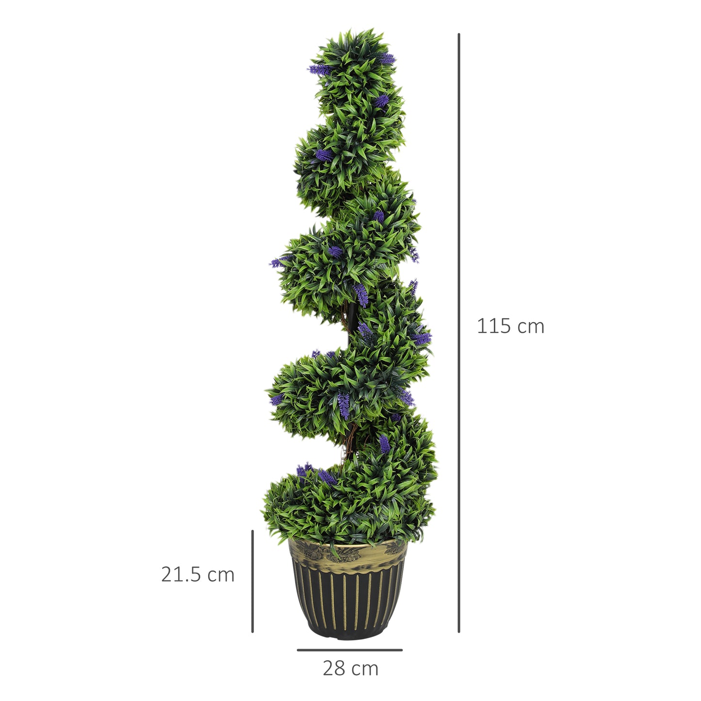 Set of Two 115cm Artificial Lavender Trees