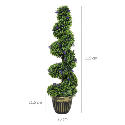 Set of Two 115cm Artificial Lavender Trees