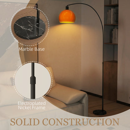 Floor Lamp for Living Room, Modern Standing Lamp with Shade & Foot Switch for Bedroom, Office, Black