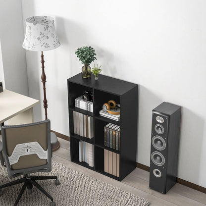 Six-Cube Bookcase - Black Wood Effect