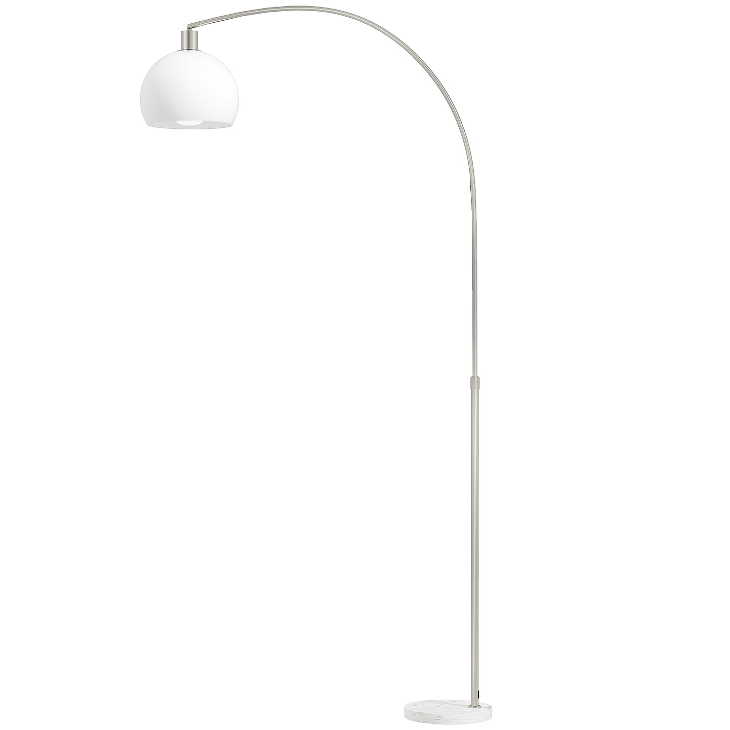 Floor Lamp for Living Room, Modern Standing Lamp with Shade & Foot Switch for Bedroom, Office, White