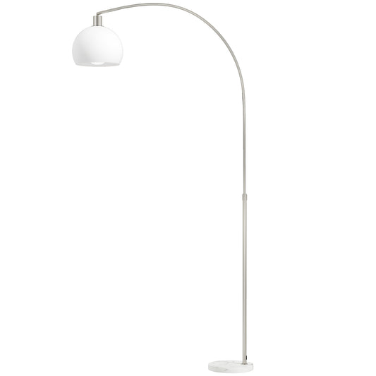 Floor Lamp for Living Room, Modern Standing Lamp with Shade & Foot Switch for Bedroom, Office, White
